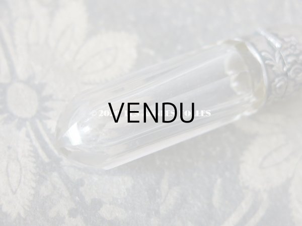 画像5: アンティーク クリスタル＆シルバー製 携帯用 シルバー製 パフュームボトル  ロカイユ装飾 (5)