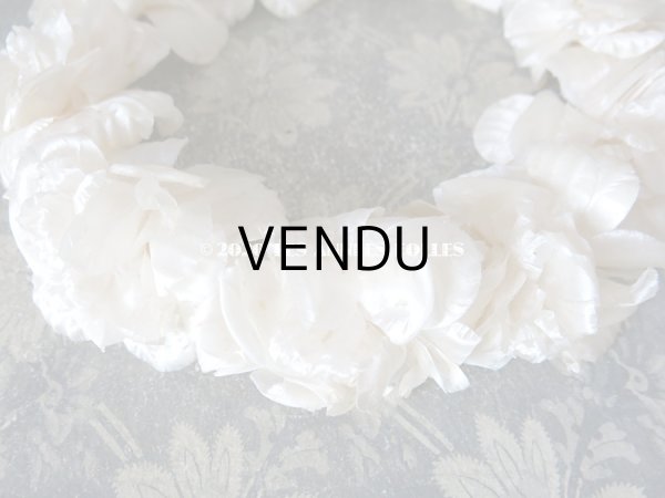 画像6: 1900年代 アンティーク シルク製 薔薇の花冠 ティアラ オフホワイト (6)