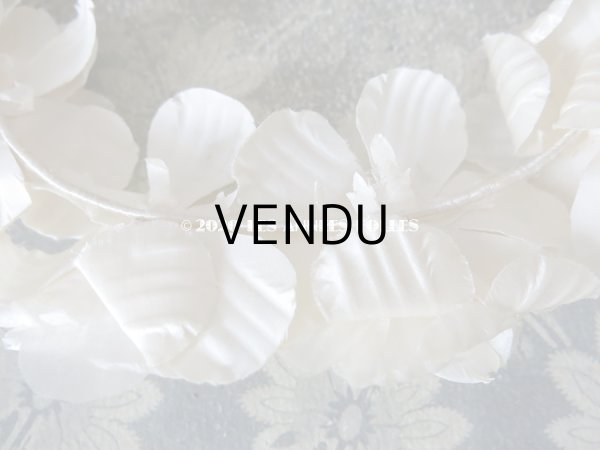 画像4: 1900年代 アンティーク シルク製 薔薇の花冠 ティアラ オフホワイト (4)