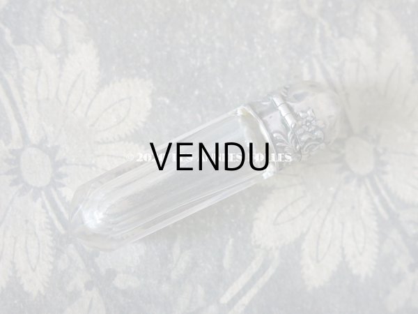 画像4: アンティーク クリスタル＆シルバー製 携帯用 シルバー製 パフュームボトル  ロカイユ装飾 (4)