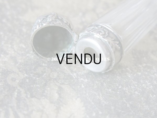 画像8: アンティーク クリスタル＆シルバー製 携帯用 シルバー製 パフュームボトル  ロカイユ装飾 (8)