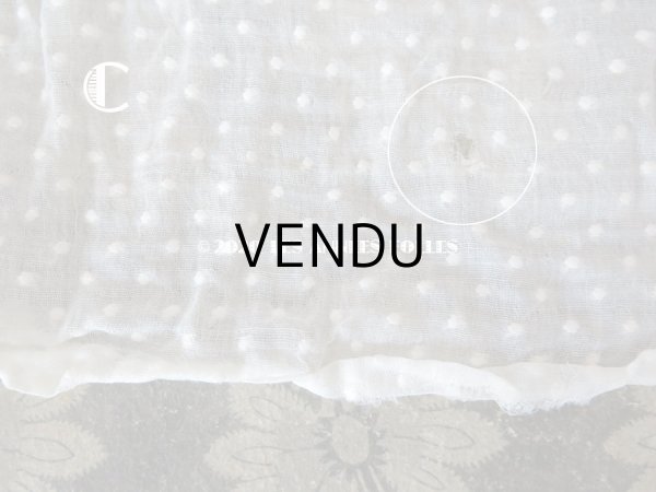 画像16: アンティーク  ドット柄の刺繍入り コットン生地  (16)