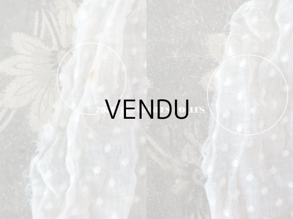 画像8: アンティーク  ドット柄の刺繍入り コットン生地  (8)