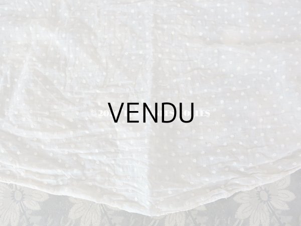 画像5: アンティーク  ドット柄の刺繍入り コットン生地 アイボリー (5)