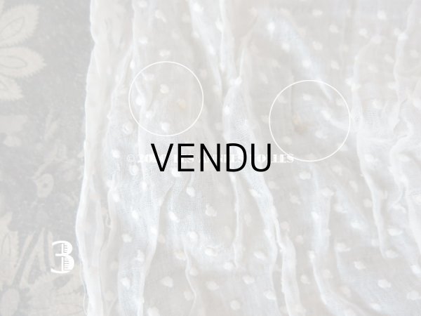 画像14: アンティーク  ドット柄の刺繍入り コットン生地  (14)