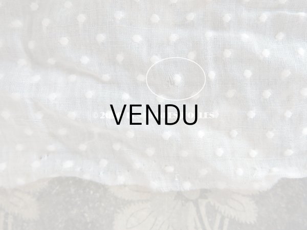 画像5: アンティーク  ドット柄の刺繍入り コットン生地  (5)