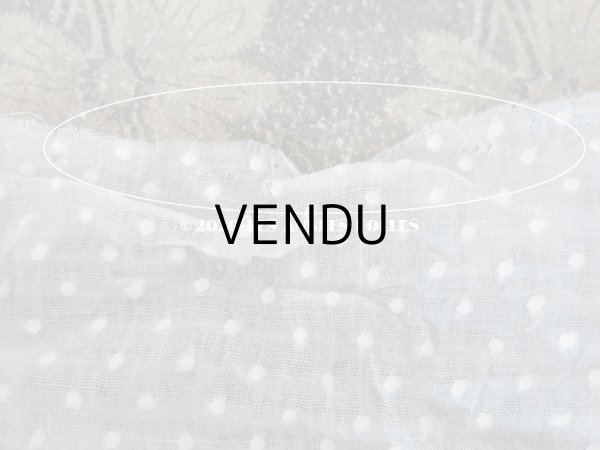 画像3: アンティーク  ドット柄の刺繍入り コットン生地  (3)