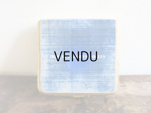 画像3: 19世紀末 アンティーク マリアージュ 大きな台座 ブルーのベルベット (3)