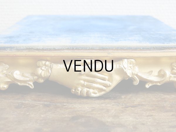 画像7: 19世紀末 アンティーク マリアージュ 大きな台座 ブルーのベルベット (7)