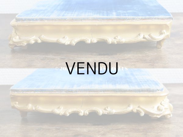 画像6: 19世紀末 アンティーク マリアージュ 大きな台座 ブルーのベルベット (6)