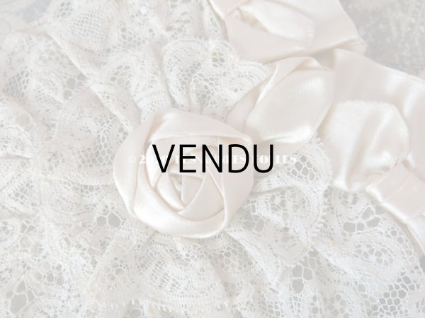 画像3: アンティーク 初聖体のオモニエール グレイッシュピンク 薔薇＆レース (3)