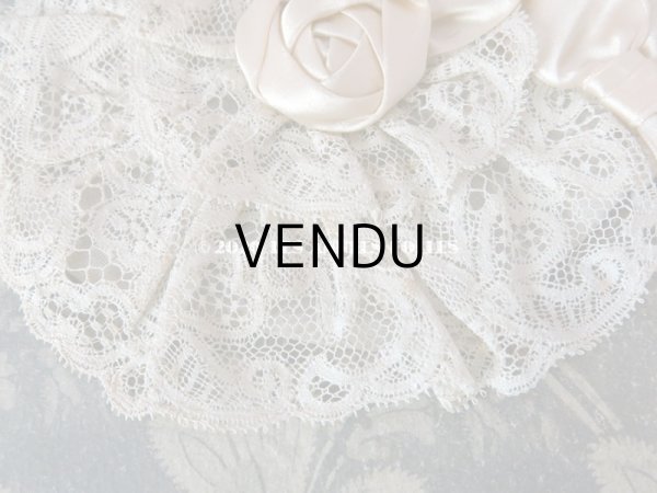 画像5: アンティーク 初聖体のオモニエール グレイッシュピンク 薔薇＆レース (5)