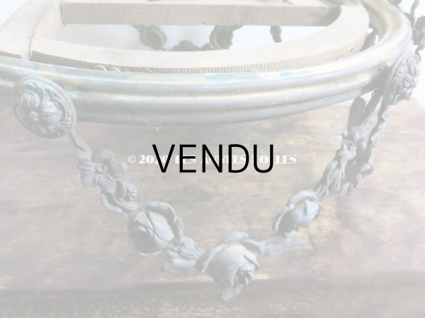 画像9: アンティーク 天蓋キャノピー 薔薇＆リボンのガーランド　45×37×27cm (9)