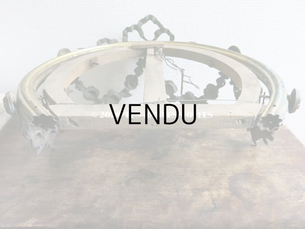 画像6: アンティーク 天蓋キャノピー 薔薇＆リボンのガーランド　45×37×27cm (6)