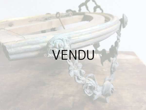 画像8: アンティーク 天蓋キャノピー 薔薇＆リボンのガーランド　45×37×27cm (8)