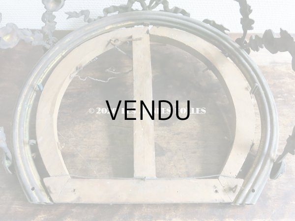 画像7: アンティーク 天蓋キャノピー 薔薇＆リボンのガーランド　45×37×27cm (7)