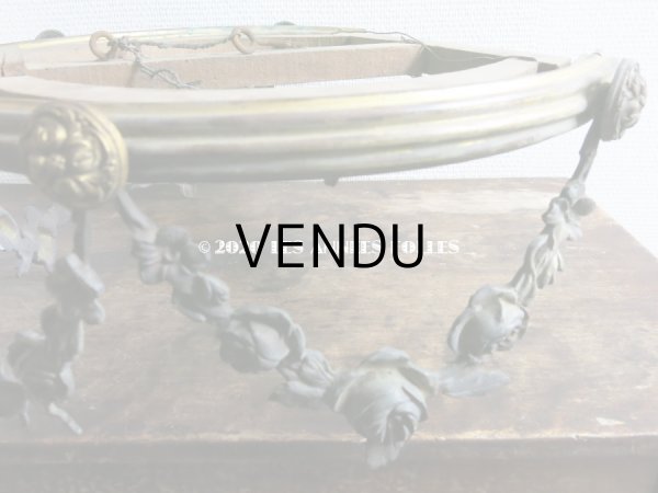 画像12: アンティーク 天蓋キャノピー 薔薇＆リボンのガーランド　45×37×27cm (12)