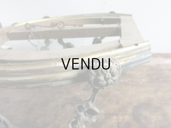 画像13: アンティーク 天蓋キャノピー 薔薇＆リボンのガーランド　45×37×27cm (13)