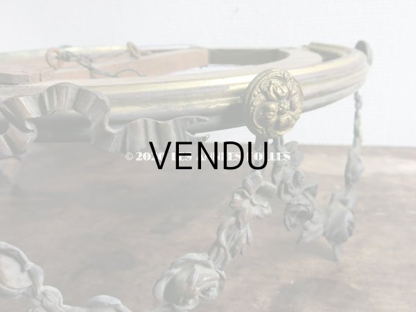 画像11: アンティーク 天蓋キャノピー 薔薇＆リボンのガーランド　45×37×27cm (11)