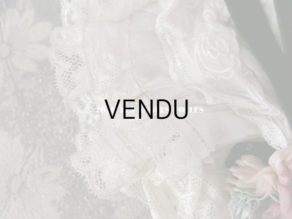 画像6: アンティーク ドール用 布花＆リボン付 レースのボネ (6)