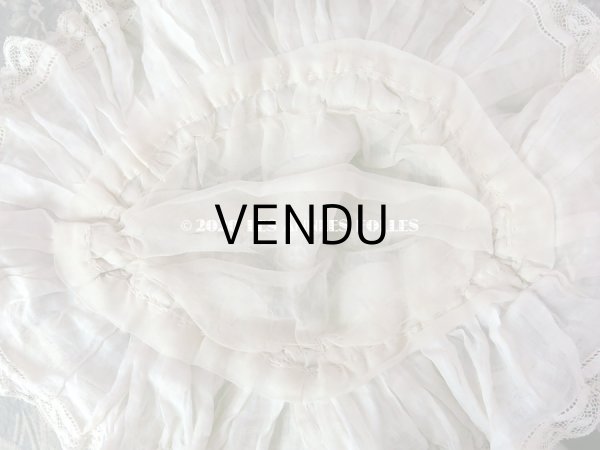 画像13: アンティーク ドール用 布花＆リボン付 レースのボネ (13)