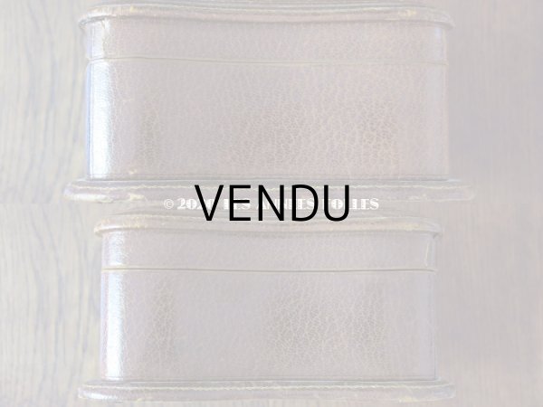 画像6: アンティーク 本革製 大きなジュエリーケース 金彩入り 薔薇＆リボンのガーランド  (6)