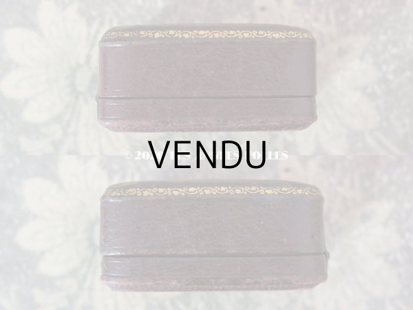 画像6: アンティーク  本革製 金彩入り ジュエリーボックス ブラウン (6)