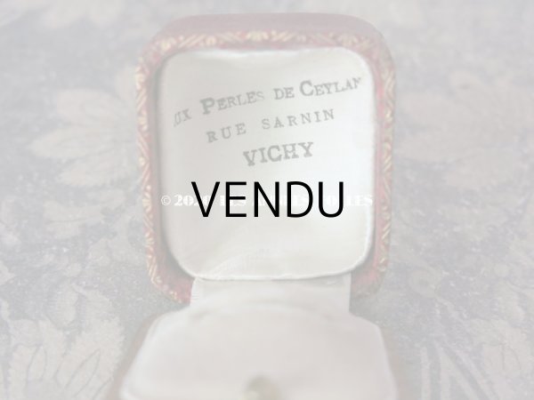 画像10: アンティーク  金彩入り リングボックス ジュエリーボックス レッド (10)