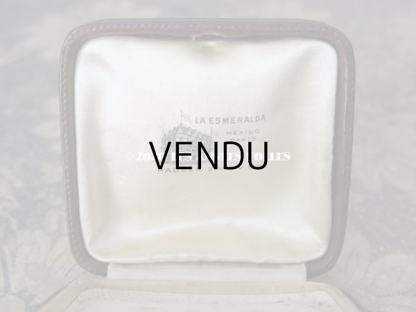 画像10: アンティーク  本革製 金彩入り ジュエリーボックス ブラウン (10)