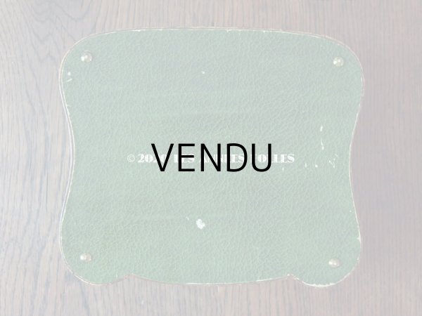 画像4: アンティーク 本革製 大きなジュエリーケース 金彩入り 薔薇＆リボンのガーランド  (4)