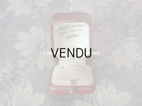 画像7: アンティーク  金彩入り リングボックス ジュエリーボックス レッド (7)