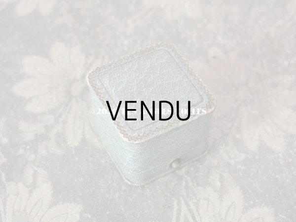 画像3: アンティーク  金彩入り リングボックス ジュエリーボックス グレイッシュブルー (3)