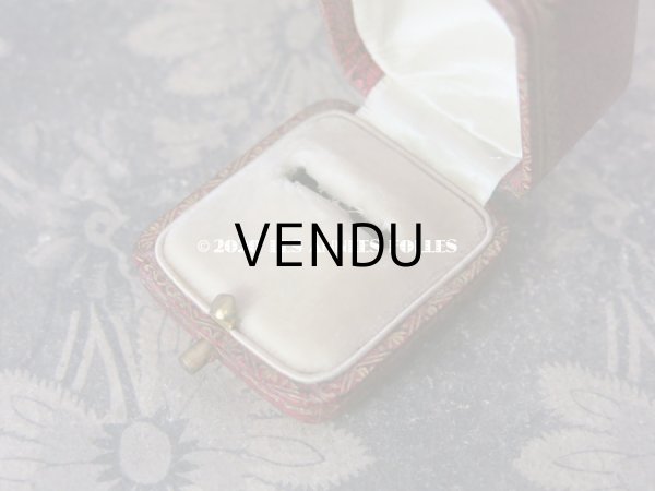 画像9: アンティーク  金彩入り リングボックス ジュエリーボックス レッド (9)