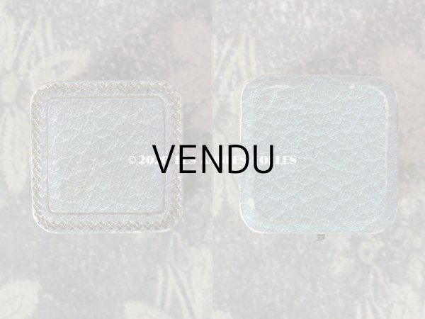 画像4: アンティーク  金彩入り リングボックス ジュエリーボックス グレイッシュブルー (4)