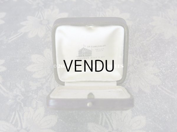 画像7: アンティーク  本革製 金彩入り ジュエリーボックス ブラウン (7)