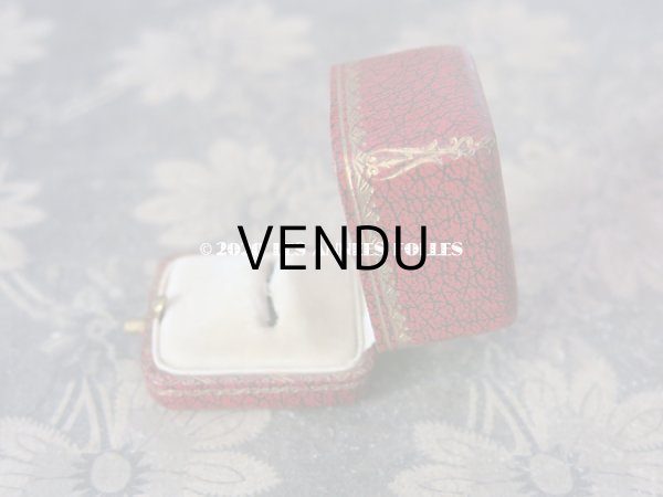 画像8: アンティーク  金彩入り リングボックス ジュエリーボックス レッド (8)