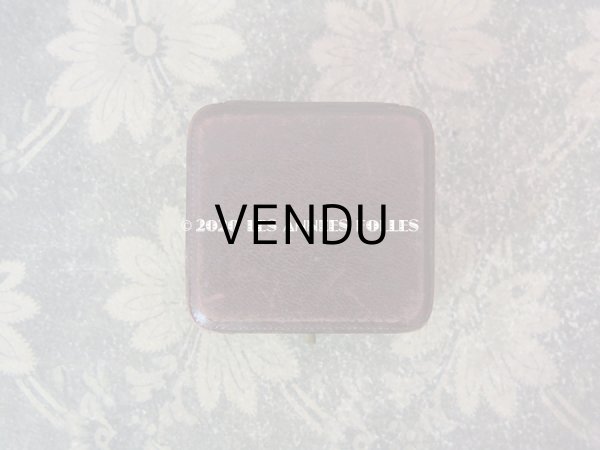 画像4: アンティーク  本革製 金彩入り ジュエリーボックス ブラウン (4)