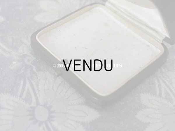 画像9: アンティーク  本革製 金彩入り ジュエリーボックス ブラウン (9)