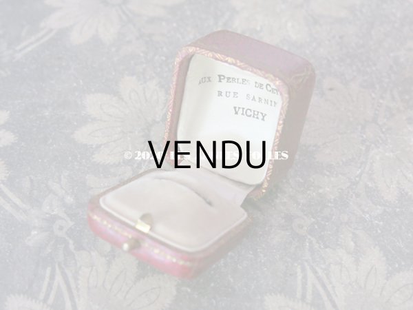 画像6: アンティーク  金彩入り リングボックス ジュエリーボックス レッド (6)