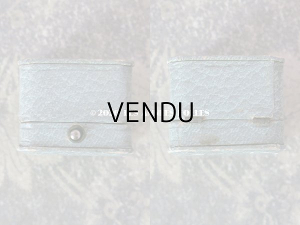 画像6: アンティーク  金彩入り リングボックス ジュエリーボックス グレイッシュブルー (6)