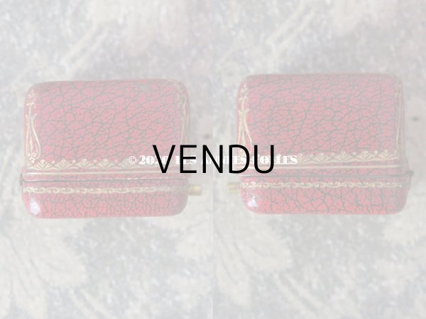 画像5: アンティーク  金彩入り リングボックス ジュエリーボックス レッド (5)