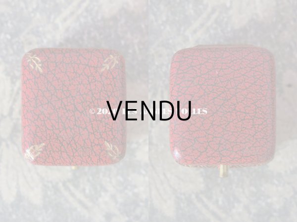 画像3: アンティーク  金彩入り リングボックス ジュエリーボックス レッド (3)