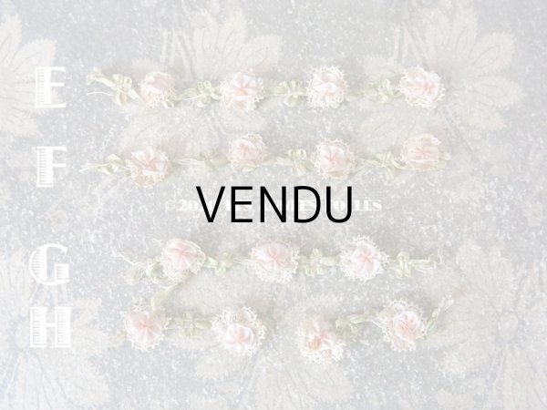 画像6: 1900年代 アンティーク パウダーピンクのロココトリム レース付き ロココリボン  (6)