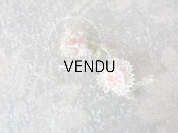 画像8: 1900年代 アンティーク パウダーピンクのロココトリム レース付き ロココリボン  (8)