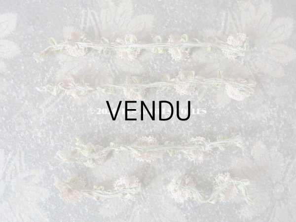 画像7: 1900年代 アンティーク パウダーピンクのロココトリム レース付き ロココリボン  (7)