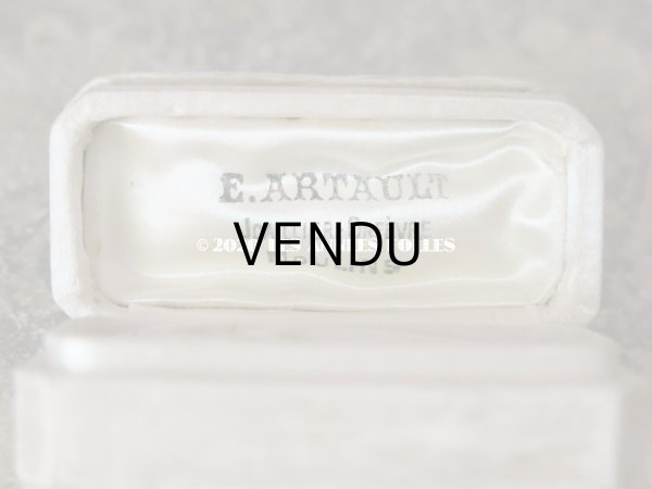 画像6: アンティーク ジュエリーボックス オフホワイトのシルクサテン (6)