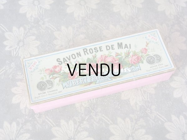 画像3: アンティーク 薔薇のソープボックス レースペーパー付き SAVON ROSE DE MAI - VIBERT FRERES PARIS - (3)