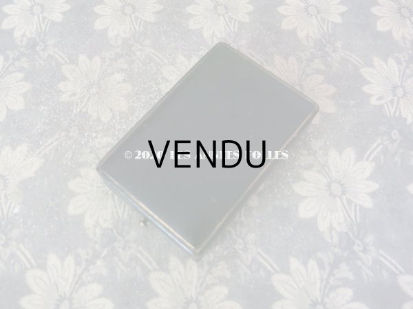 画像5: １９世紀末 アンティーク 本革製 ジュエリーボックス シルクサテン スモーキーブルー  (5)