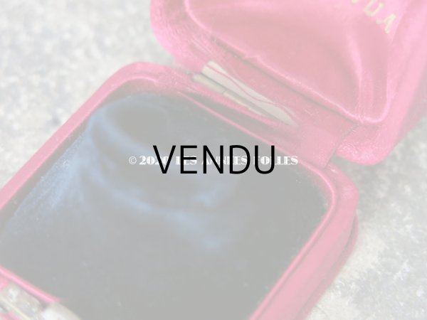 画像8: アンティーク  シルクサテンのリングボックス マゼンタ ジュエリーボックス  (8)