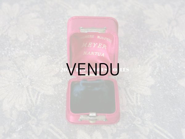 画像4: アンティーク  シルクサテンのリングボックス マゼンタ ジュエリーボックス  (4)